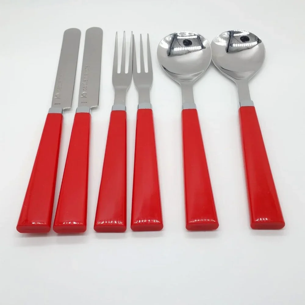 6pc Red Cutlery Flatware Set by Paola Navone for Crate & Barrel